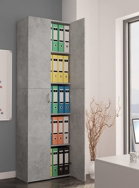 VidaXL Kantoorkast 60x32x190 cm spaanplaat betongrijs