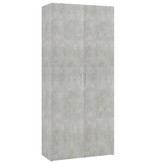 VidaXL Schoenenkast 80x35,5x180 cm spaanplaat betongrijs
