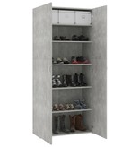 VidaXL Schoenenkast 80x35,5x180 cm spaanplaat betongrijs