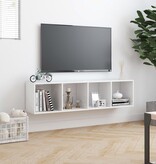 vidaXL Boekenkast/Tv-meubel 143x30x36 cm hoogglans wit