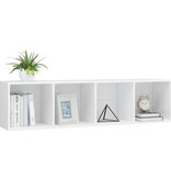 vidaXL Boekenkast/Tv-meubel 143x30x36 cm hoogglans wit