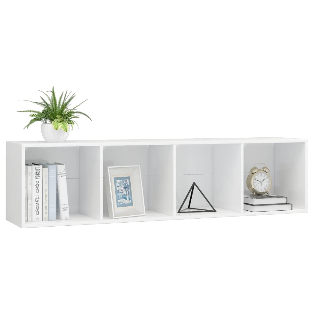 vidaXL Boekenkast/Tv-meubel 143x30x36 cm hoogglans wit