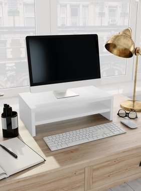 VidaXL Monitorstandaard 42x24x13 cm spaanplaat wit