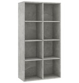 vidaXL Boekenkast/dressoir 66x30x130 cm spaanplaat betongrijs