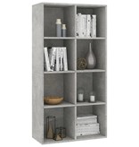 vidaXL Boekenkast/dressoir 66x30x130 cm spaanplaat betongrijs