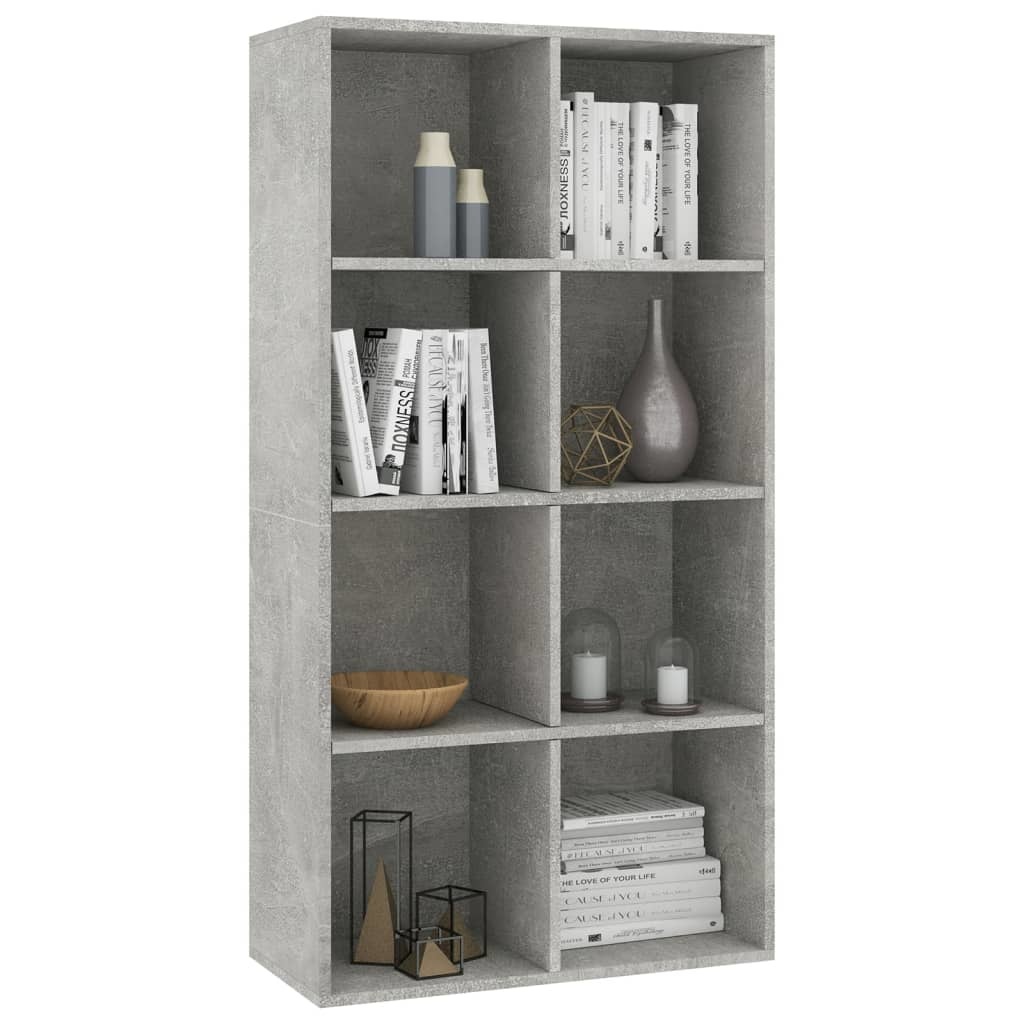 vidaXL Boekenkast/dressoir 66x30x130 cm spaanplaat betongrijs