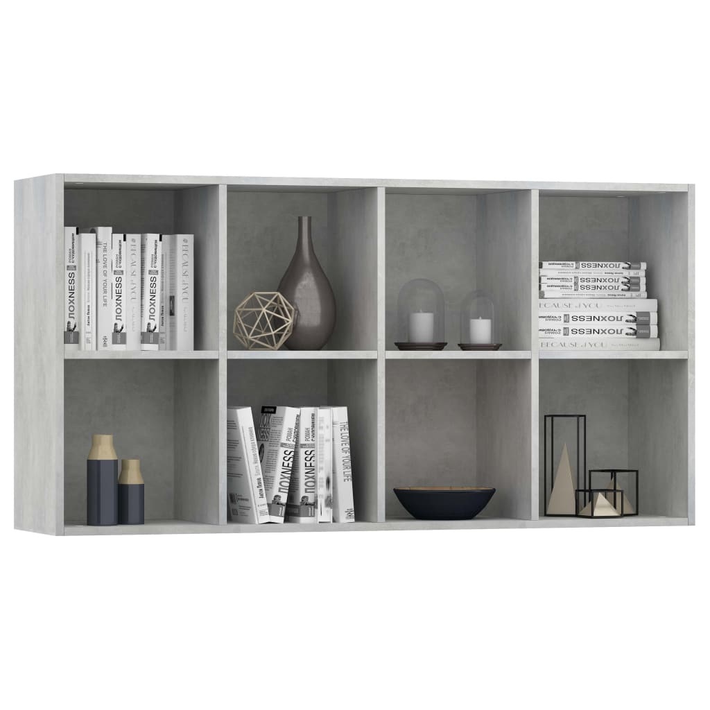 vidaXL Boekenkast/dressoir 66x30x130 cm spaanplaat betongrijs