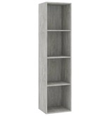 vidaXL Boekenkast/Tv-meubel 36x30x143 cm spaanplaat betongrijs