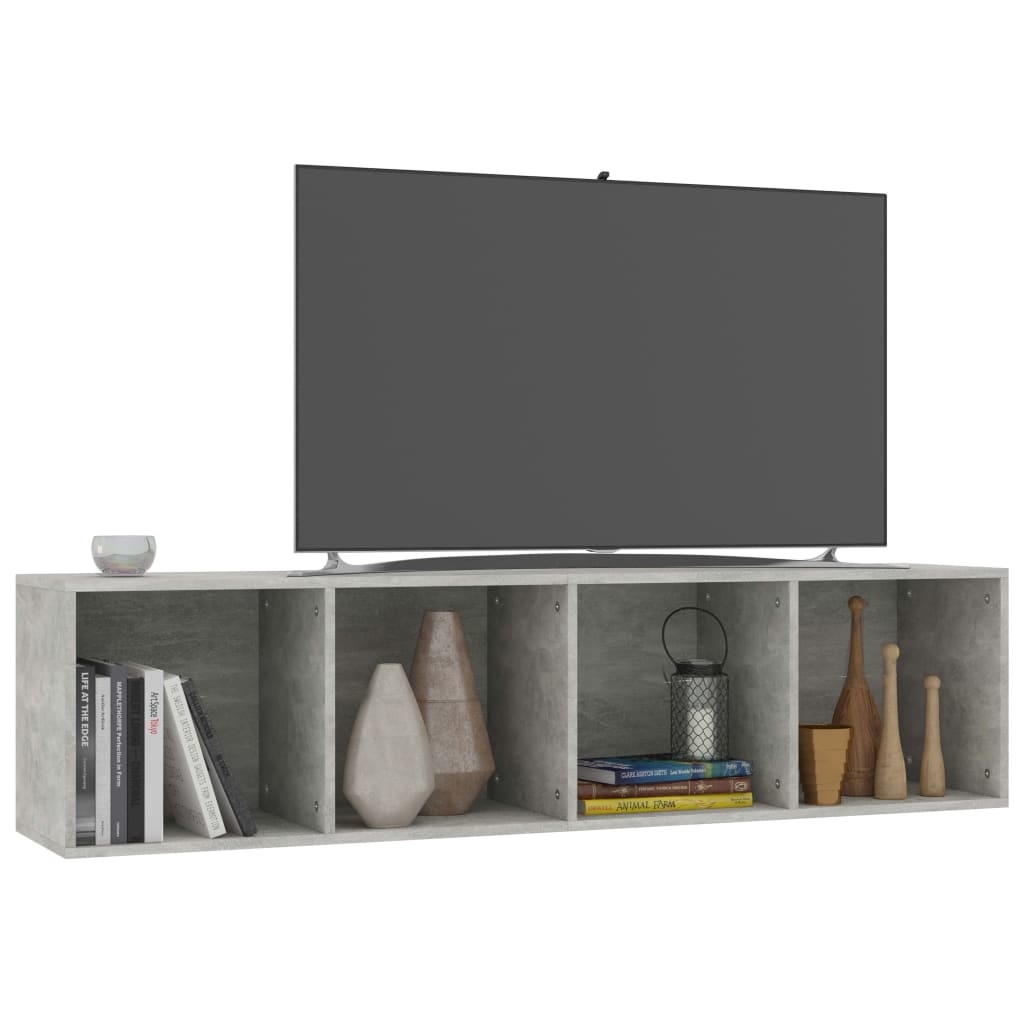 vidaXL Boekenkast/Tv-meubel 36x30x143 cm spaanplaat betongrijs