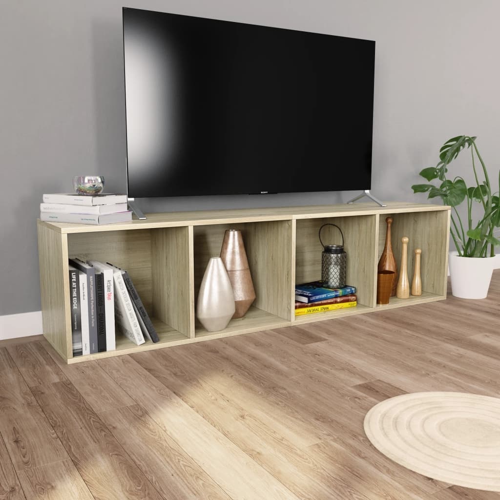 vidaXL Boekenkast/Tv-meubel 36x30x143 cm spaanplaat Sonoma eikenkleur
