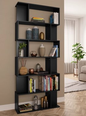 vidaXL Boekenkast/kamerscherm 80x24x192 cm spaanplaat zwart