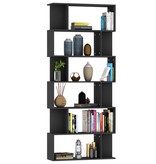 vidaXL Boekenkast/kamerscherm 80x24x192 cm spaanplaat zwart