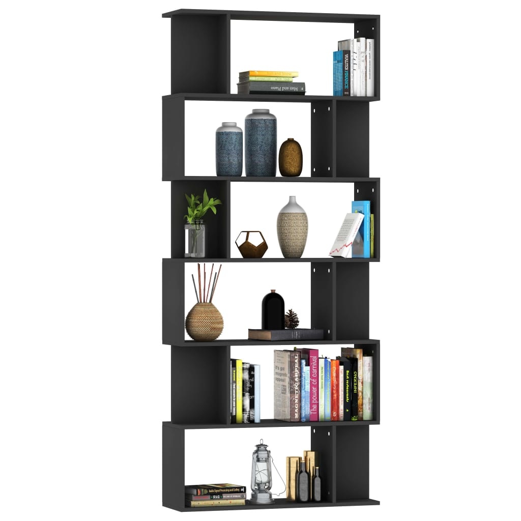 vidaXL Boekenkast/kamerscherm 80x24x192 cm spaanplaat zwart