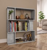 vidaXL Boekenkast/Kamerscherm 80x24x96 cm spaanplaat betongrijs