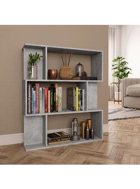 vidaXL Boekenkast/Kamerscherm 80x24x96 cm spaanplaat betongrijs