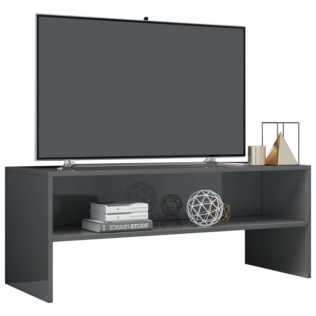 vidaXL Tv-meubel 100x40x40 cm spaanplaat hoogglans grijs