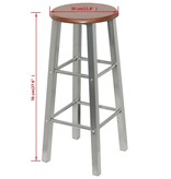 VidaXL Barkrukken Pretoria metaal met MDF zitting 2 st