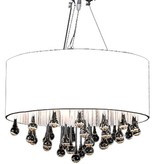VidaXL Kroonluchter Maria Theresa met organza lampenkap wit