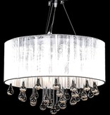 VidaXL Kroonluchter Maria Theresa met organza lampenkap wit