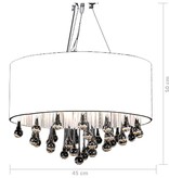 VidaXL Kroonluchter Maria Theresa met organza lampenkap wit