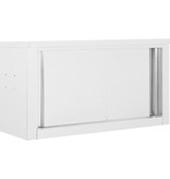 vidaXL Keukenwandkast met schuifdeuren 90x40x50 cm roestvrij staal