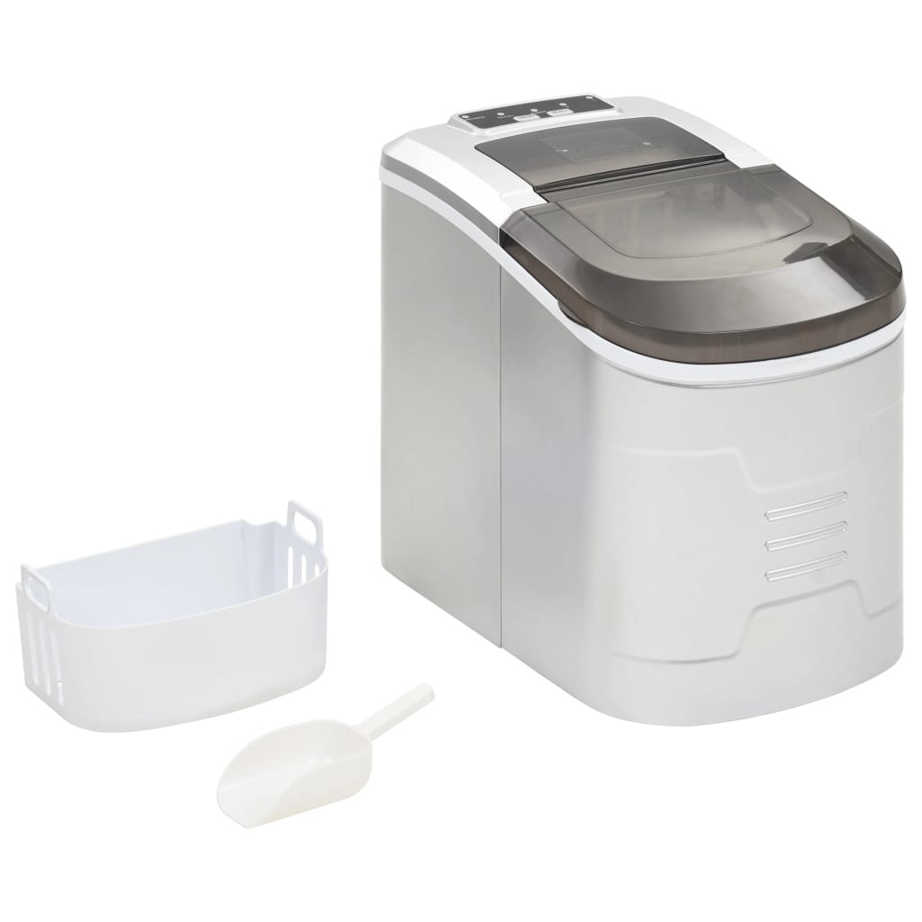 VidaXL IJsblokjesmachine 2,4 L 15 kg/24 u zilver