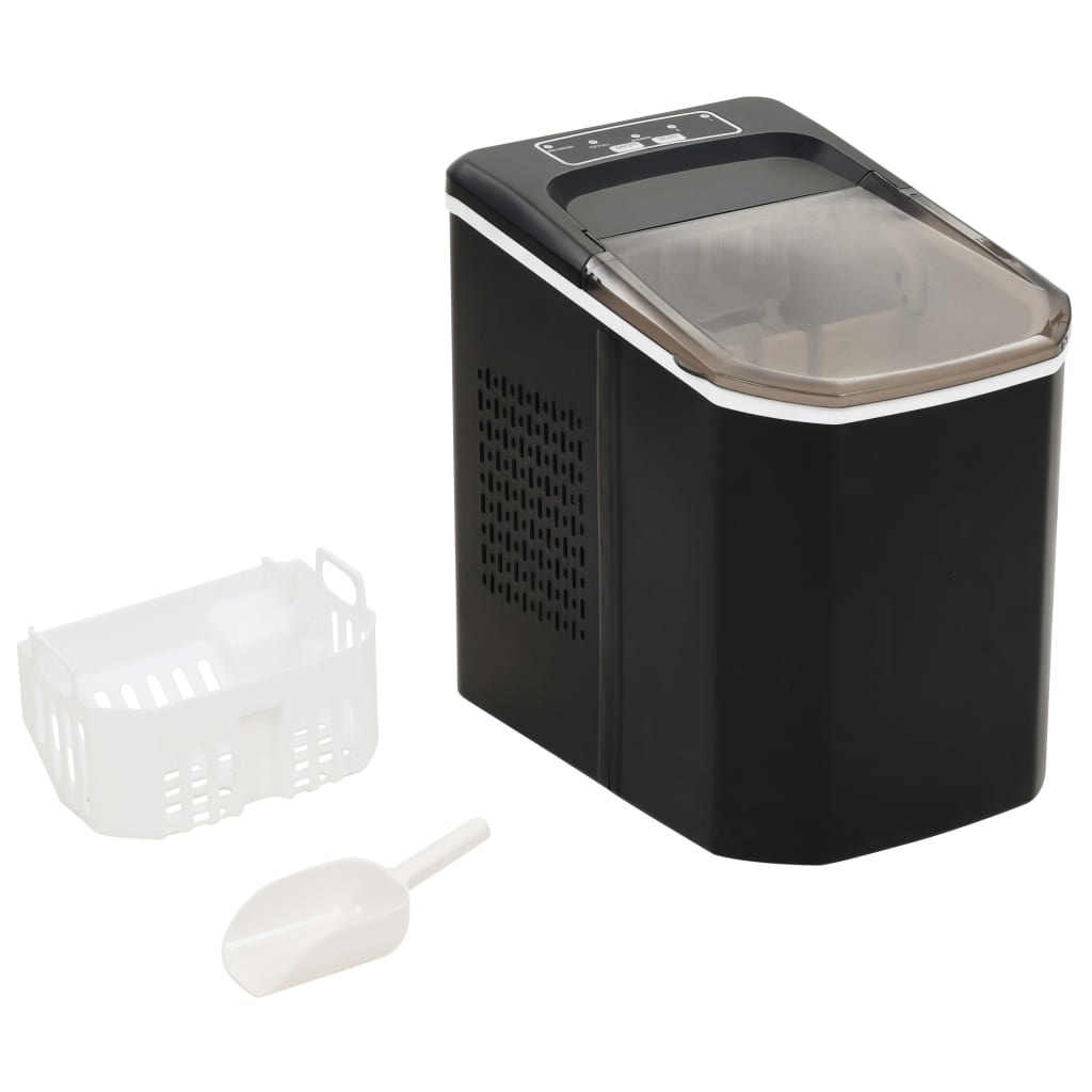 VidaXL IJsblokjesmachine 1,4 L 15 kg/24 u zwart