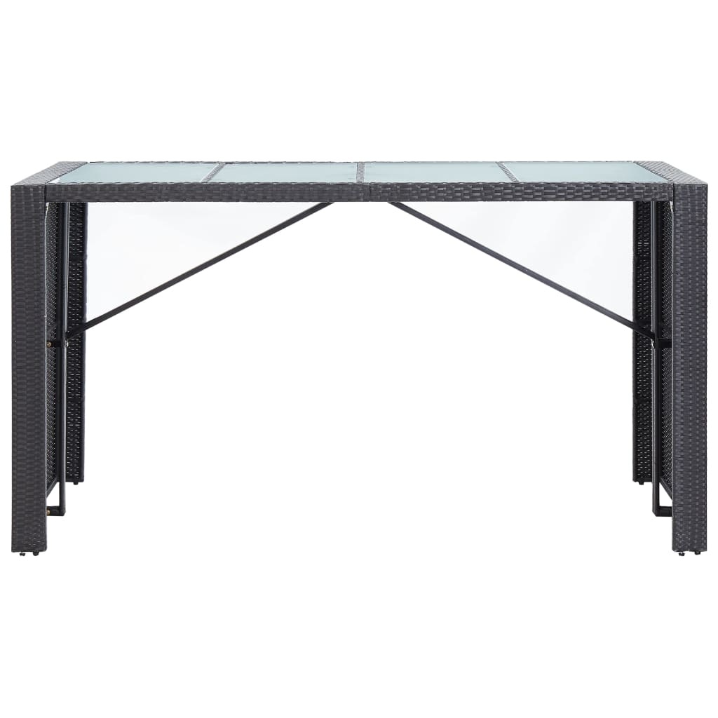 VidaXL 9-delige Tuinbarset poly rattan zwart