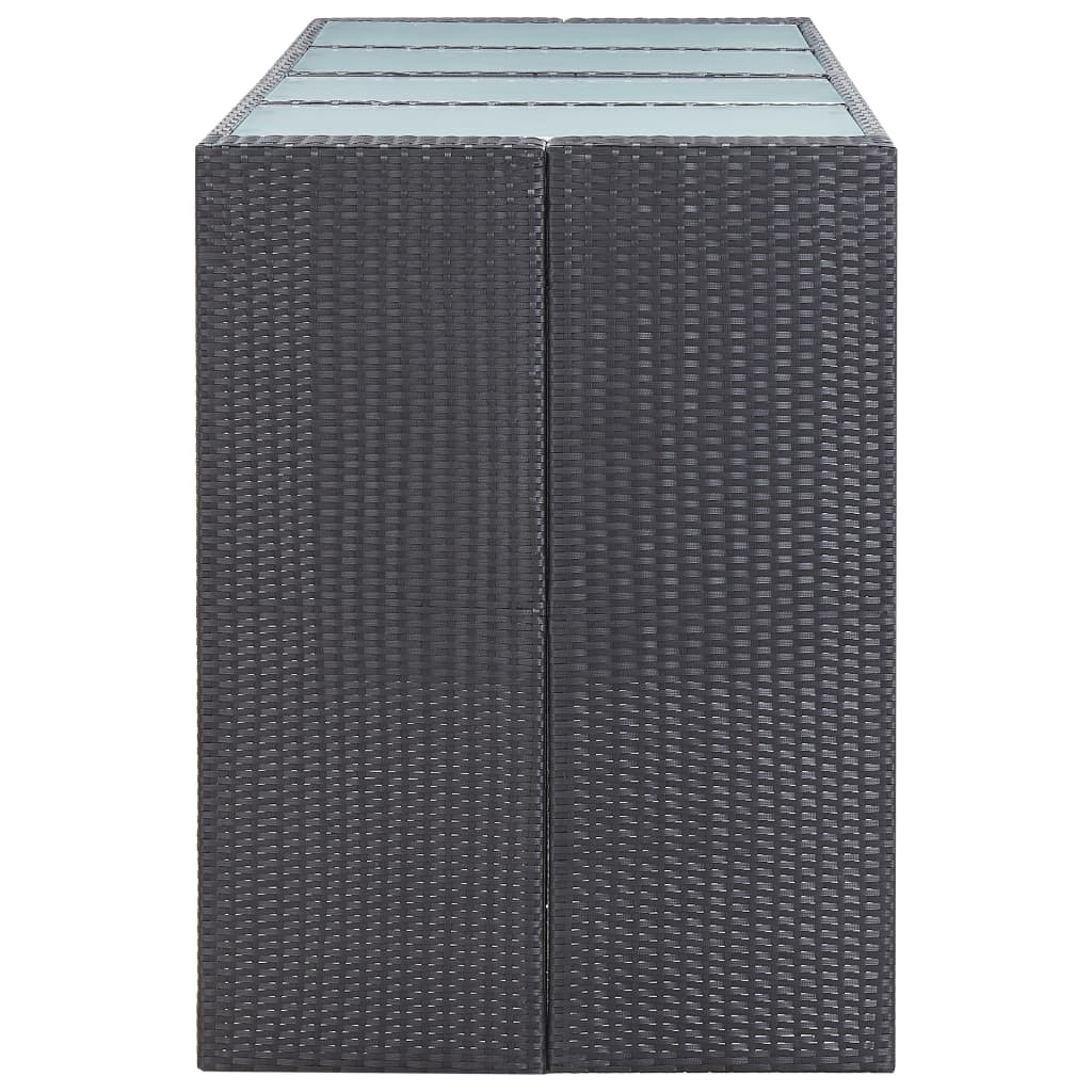 VidaXL 9-delige Tuinbarset poly rattan zwart