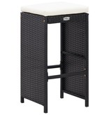 VidaXL 9-delige Tuinbarset poly rattan zwart