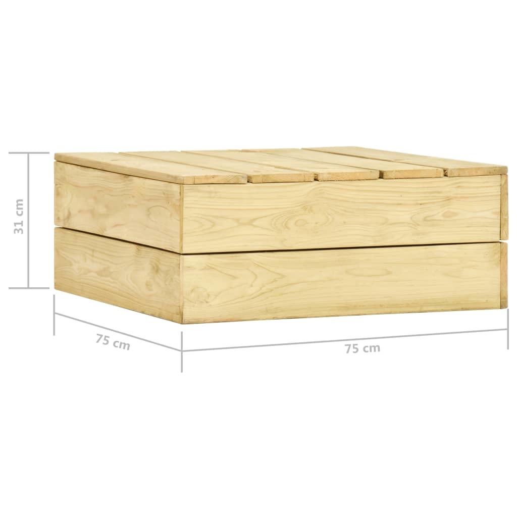 vidaXL Tuintafel 75x75x31 cm geïmpregneerd grenenhout