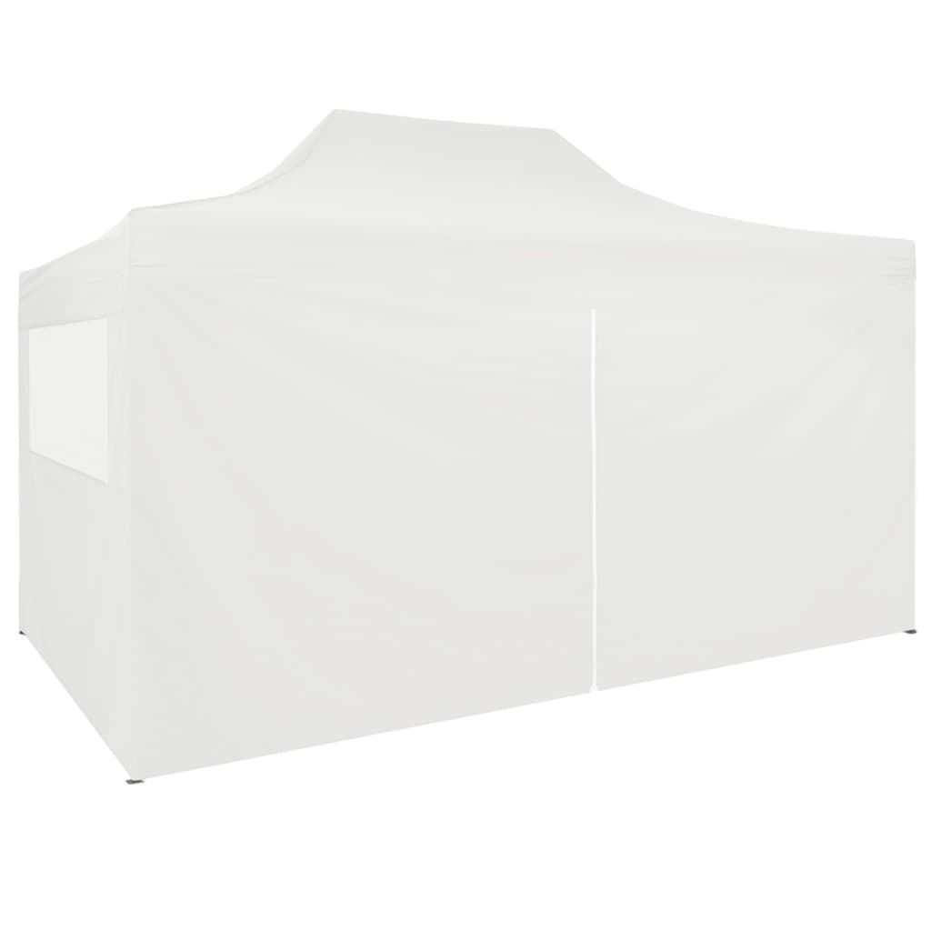 vidaXL Partytent met 4 zijwanden inklapbaar 3x4 m staal wit