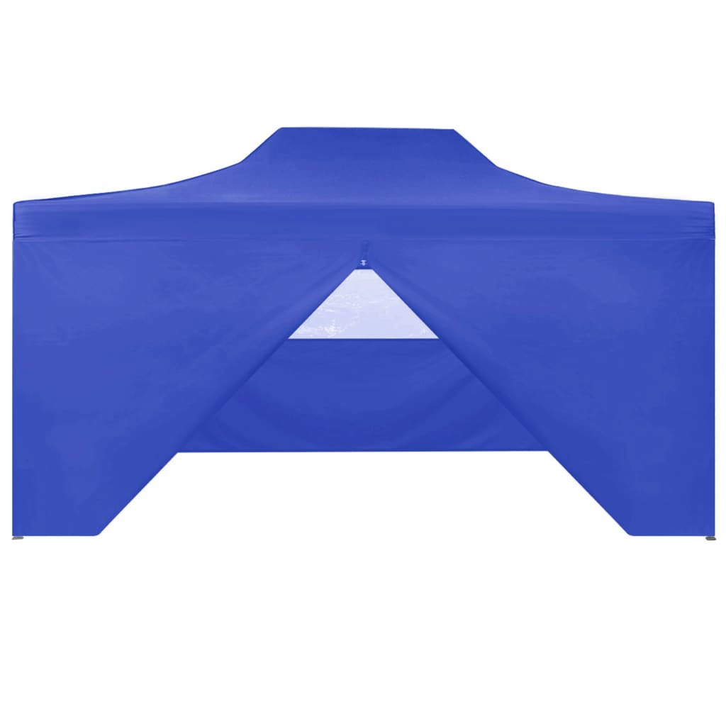 vidaXL Partytent met 4 zijwanden inklapbaar 3x4 m staal blauw