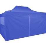 vidaXL Partytent met 4 zijwanden inklapbaar 3x4 m staal blauw