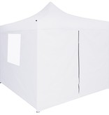 vidaXL Partytent met 4 zijwanden inklapbaar 2x2 m staal wit