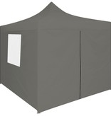 vidaXL Partytent met 4 zijwanden inklapbaar 2x2 m staal antraciet