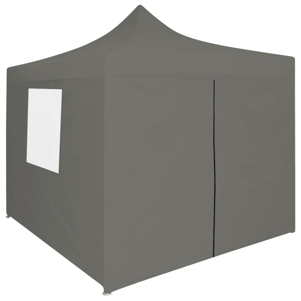 vidaXL Partytent met 4 zijwanden inklapbaar 2x2 m staal antraciet