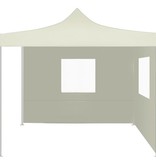 VidaXL Partytent met 2 zijwanden inklapbaar 2x2 m staal crème