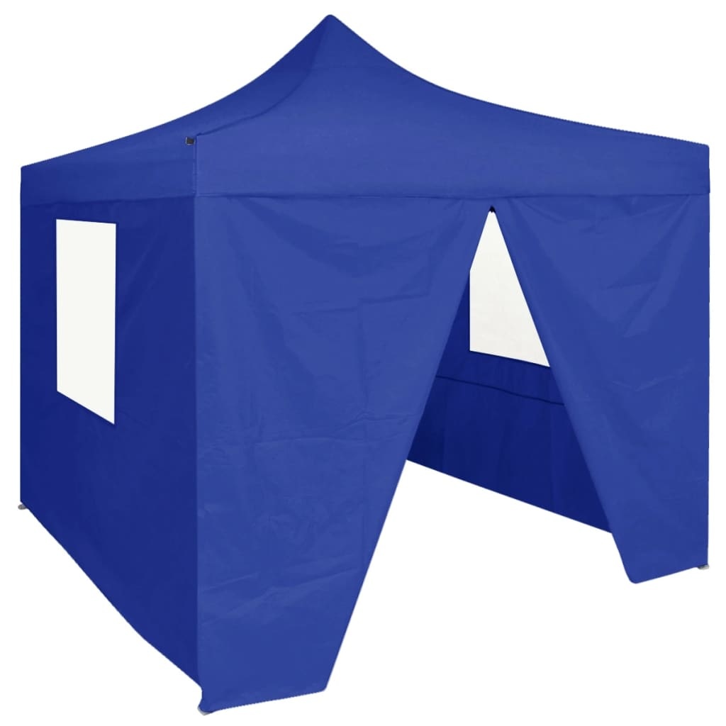 VidaXL Partytent met 4 zijwanden inklapbaar 2x2 m staal blauw