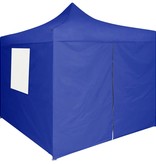 VidaXL Partytent met 4 zijwanden inklapbaar 2x2 m staal blauw