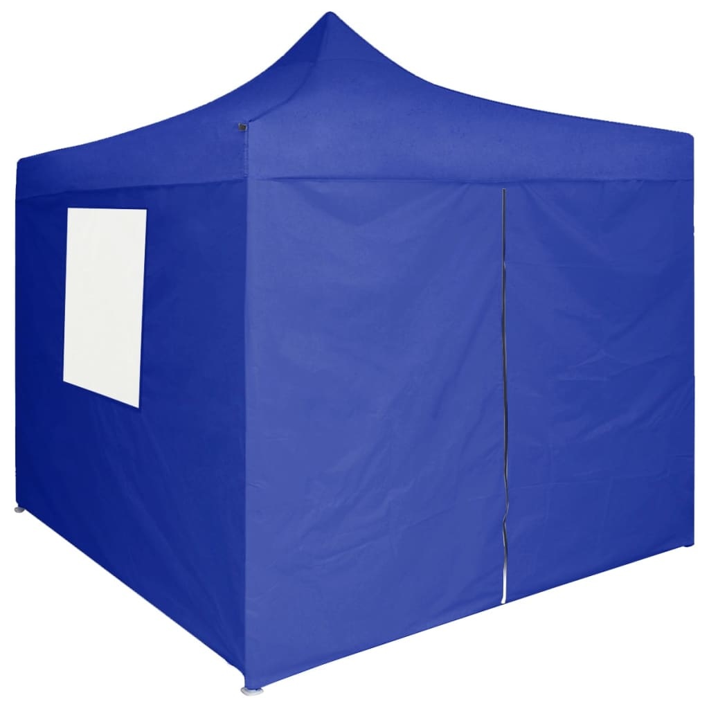 VidaXL Partytent met 4 zijwanden inklapbaar 2x2 m staal blauw
