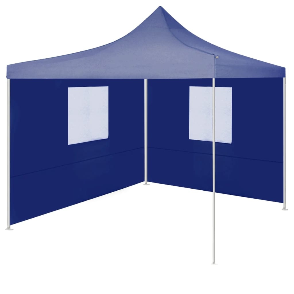 vidaXL Partytent met 2 zijwanden inklapbaar 2x2 m staal blauw