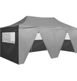 VidaXL Partytent met 4 zijwanden inklapbaar 3x6 m staal antraciet