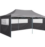 VidaXL Partytent met 4 zijwanden inklapbaar 3x6 m staal antraciet