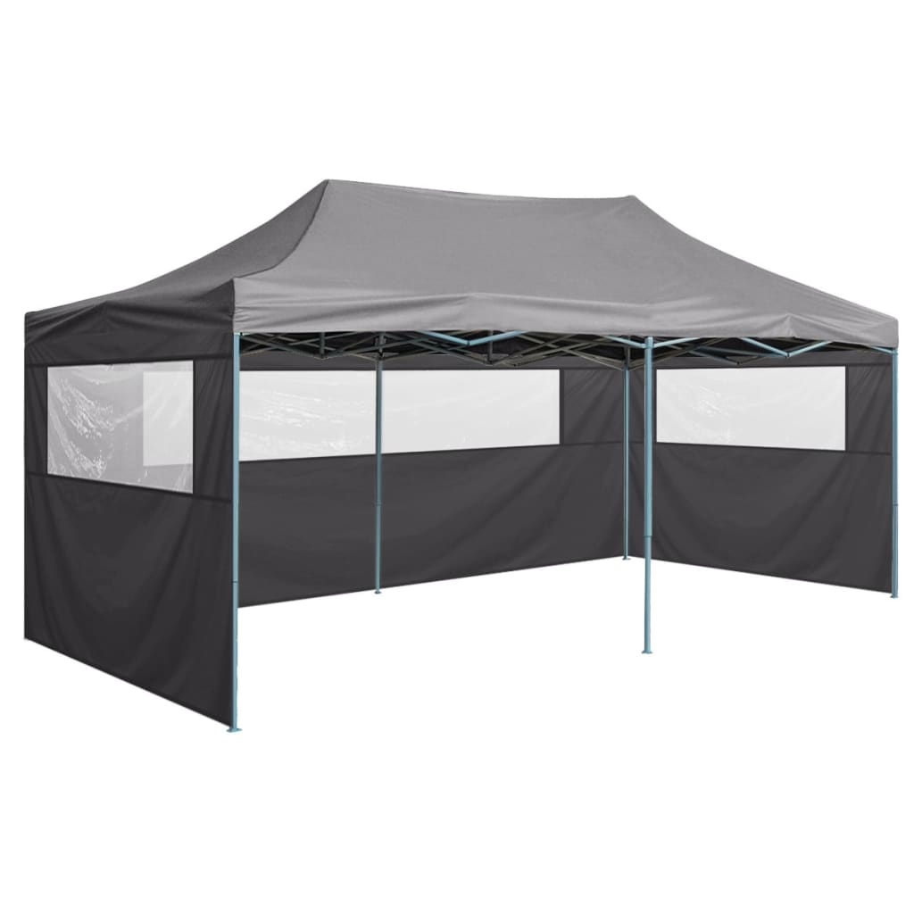 VidaXL Partytent met 4 zijwanden inklapbaar 3x6 m staal antraciet