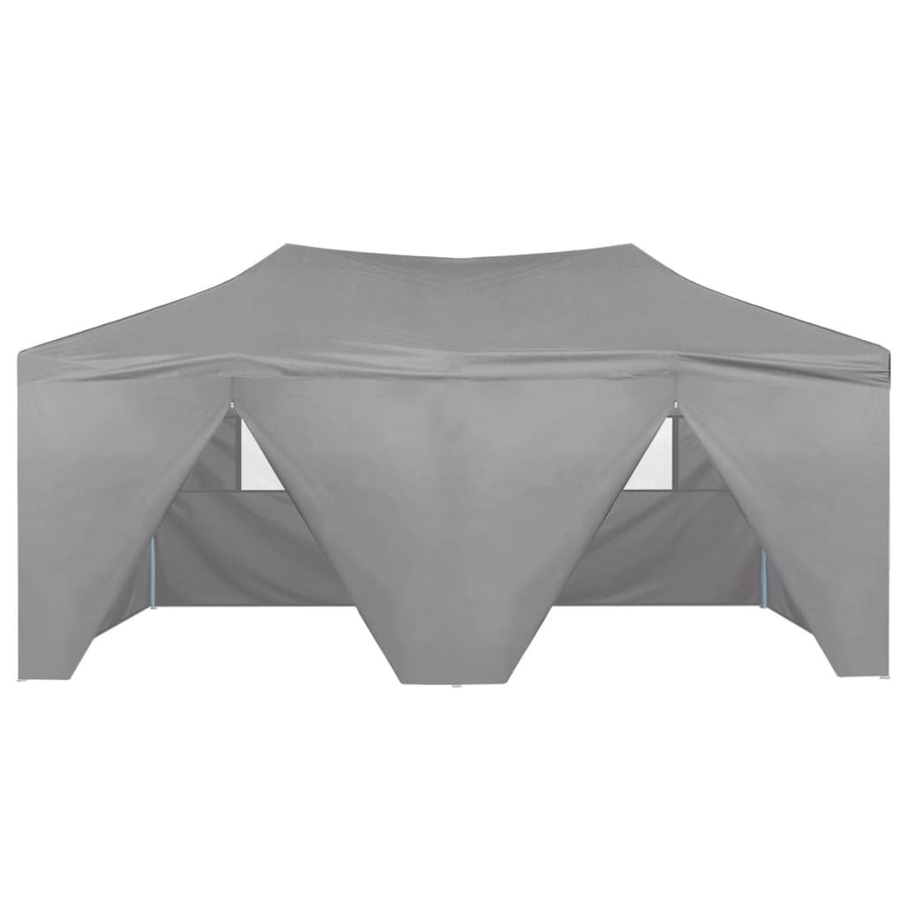 VidaXL Partytent met 4 zijwanden inklapbaar 3x6 m staal antraciet