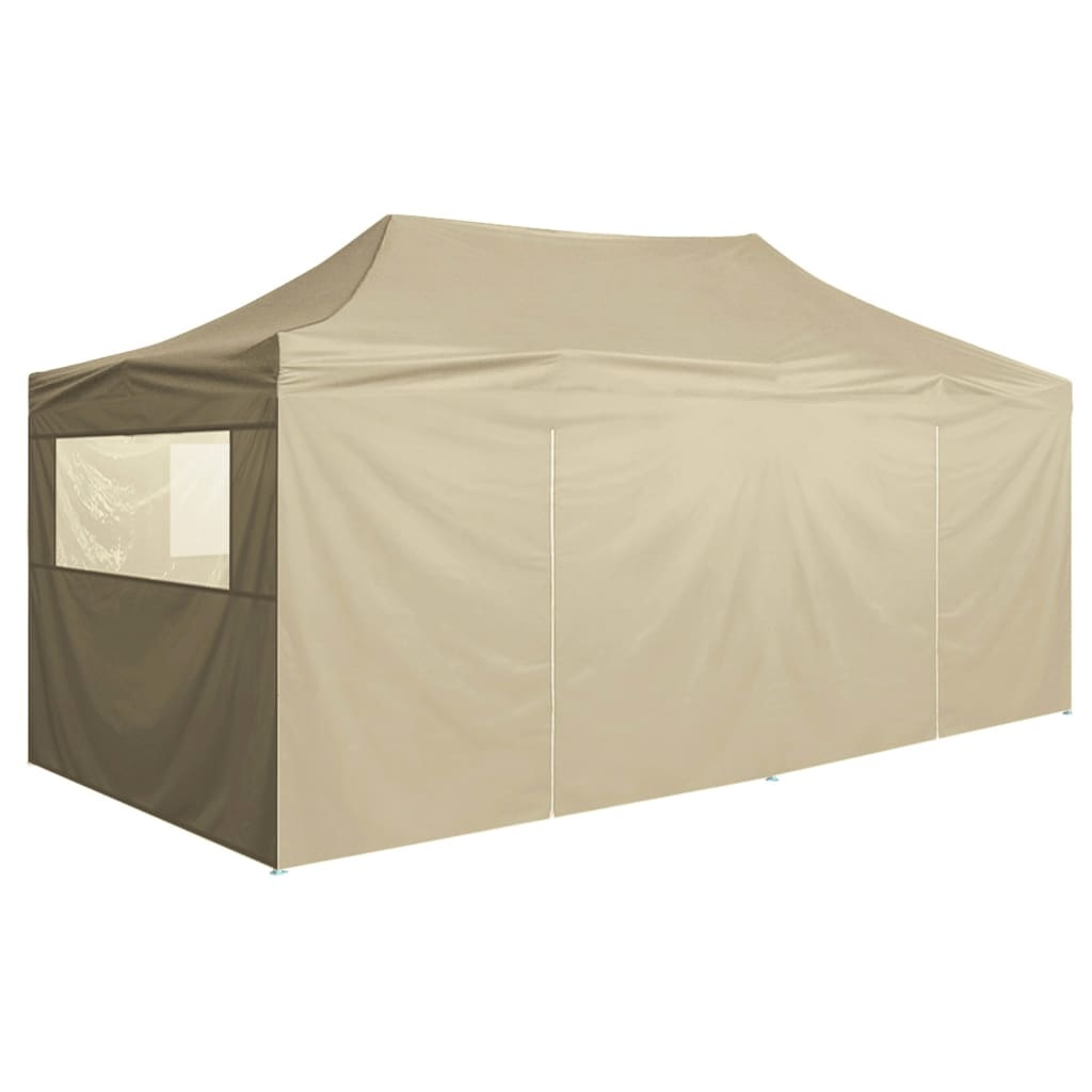 VidaXL Partytent met 4 zijwanden inklapbaar 3x6 m staal crème