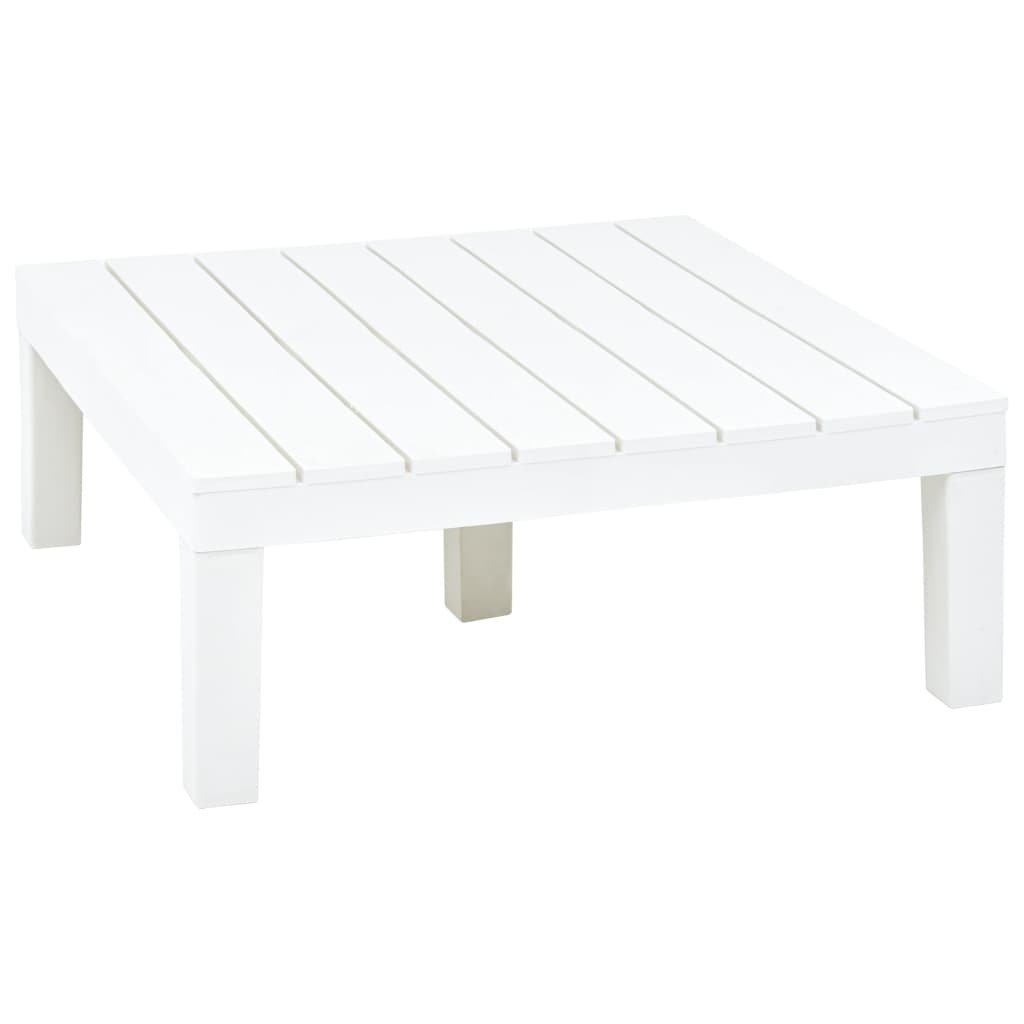 vidaXL Tuintafel 78x78x31 cm kunststof wit