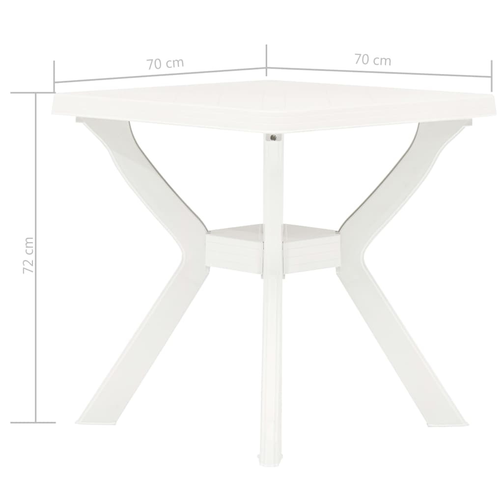 vidaXL Bistrotafel 70x70x72 cm kunststof wit