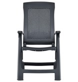 VidaXL Tuinstoelen verstelbaar 2 st kunststof antraciet